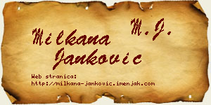 Milkana Janković vizit kartica